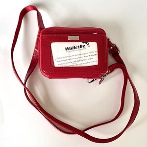 WalletBe Crossbody Purse by Dimo Gear, Red Leather Accordion Style Wallet   NWOT